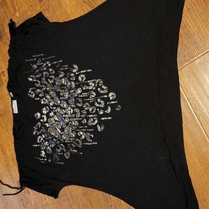 Silver,stretchy shiny shirt states 18-20